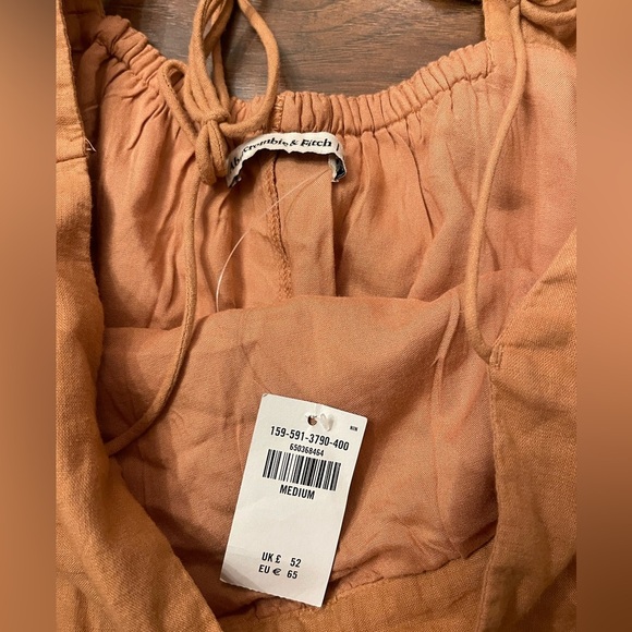 NWT Abercrombie Linen Blend Mini Dress Size M - Picture 2 of 4